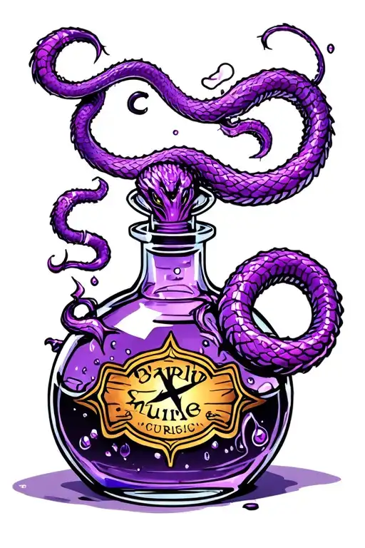Purple Potion Bottle Sparkling Venom Slithering