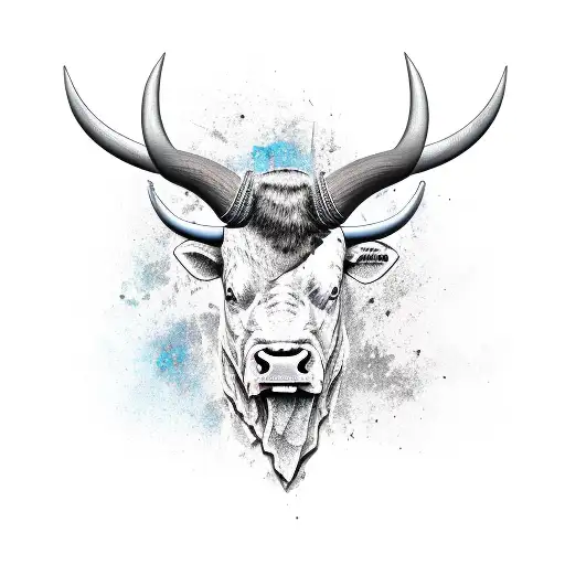 Half Bull Face And Axe