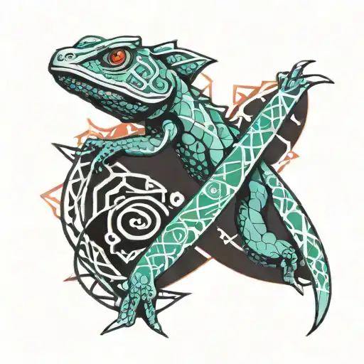 Geometric Dna Lizard