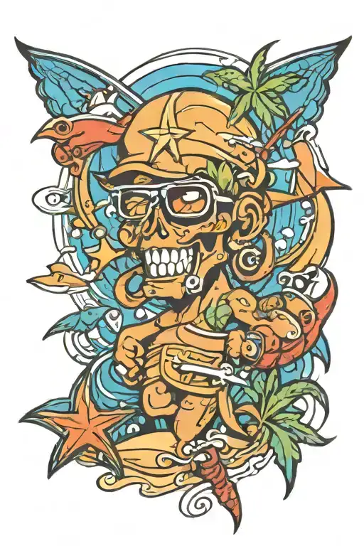 Beach Tattoo Design