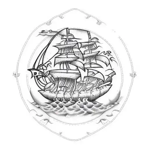 Pirate Ship With Dragons