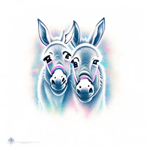 Mystical Donkey And Angel