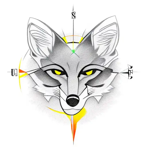 Compass With Grey Fox