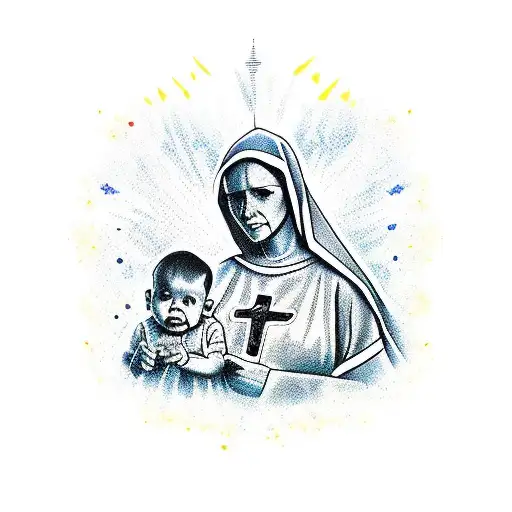 Mother Mary Mossaic Dad Mom Family