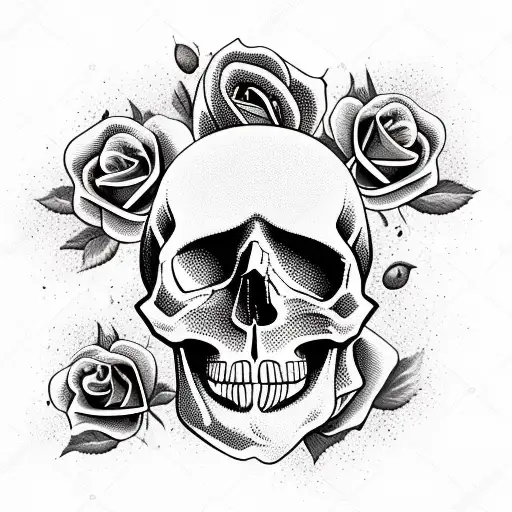 Skull With Roses