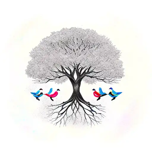 Family Tree With Birds