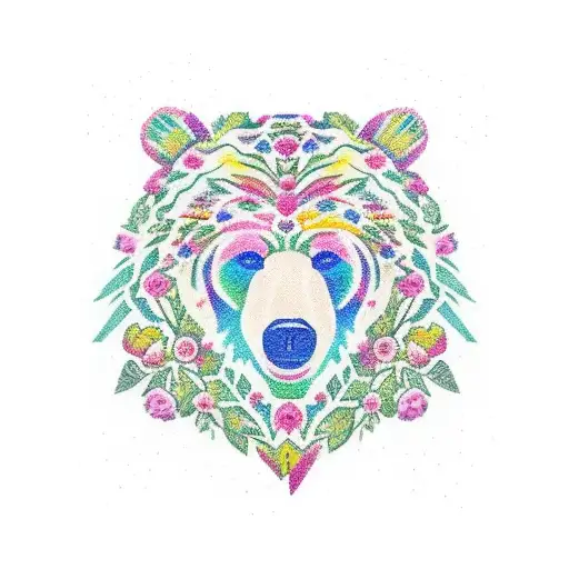 Bear Roses And Native Print