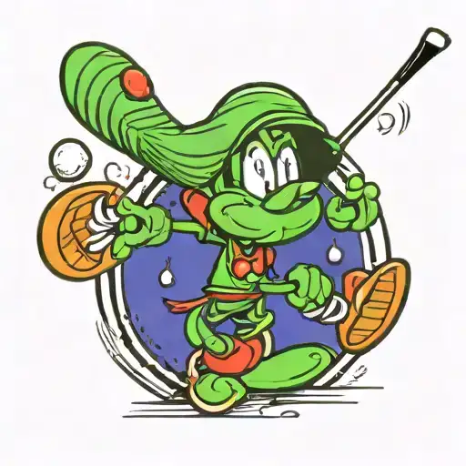 Marvin The Martian Playing Golf