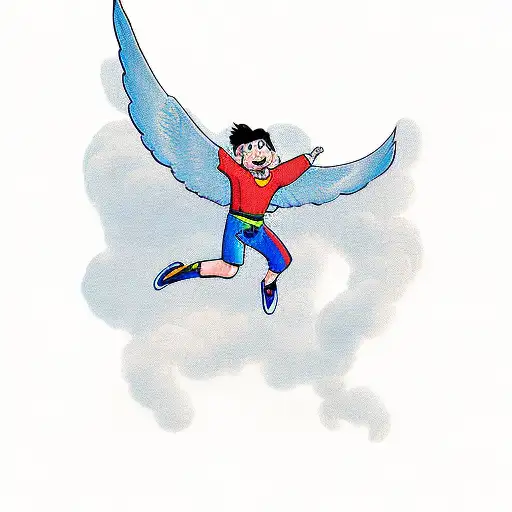 Super Kid Flying To Heaven