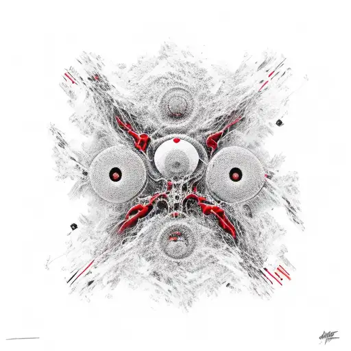 Biological Abstraction In Red And Black Colors