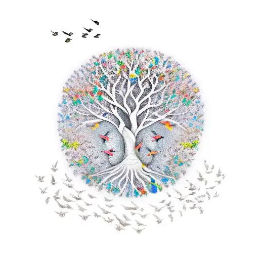 Tree Of Life With Birds