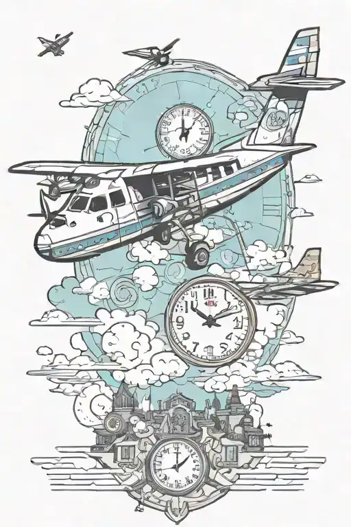 Plane Flying With A Smaller Plane Near It Include A Clock And Something About Organ Donations