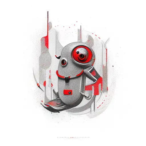 Molecula Abstraction In Red And Black Colors