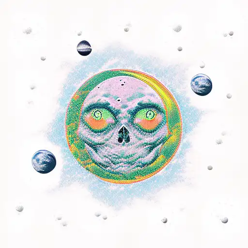 Moon Crushing In Space