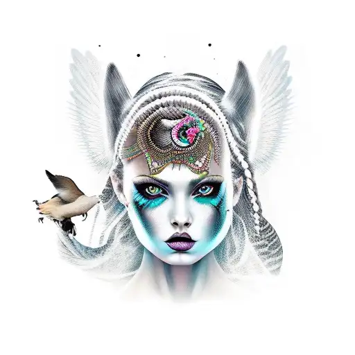 Dark Goddess With Animals