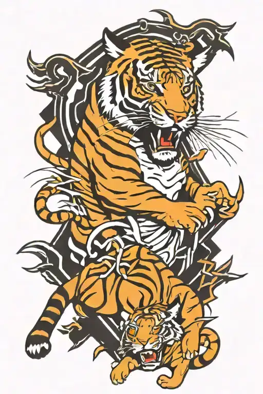 Rage Against The Machine Logo With A Tiger Surrounded