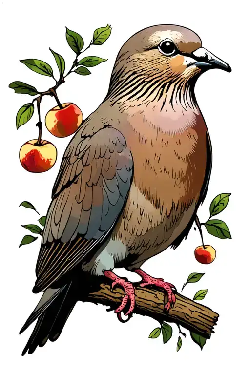 Mourning Dove And Nectarine