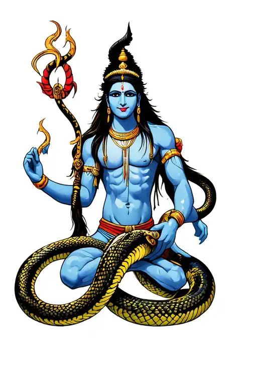 Aesthetic Shiva With Snake