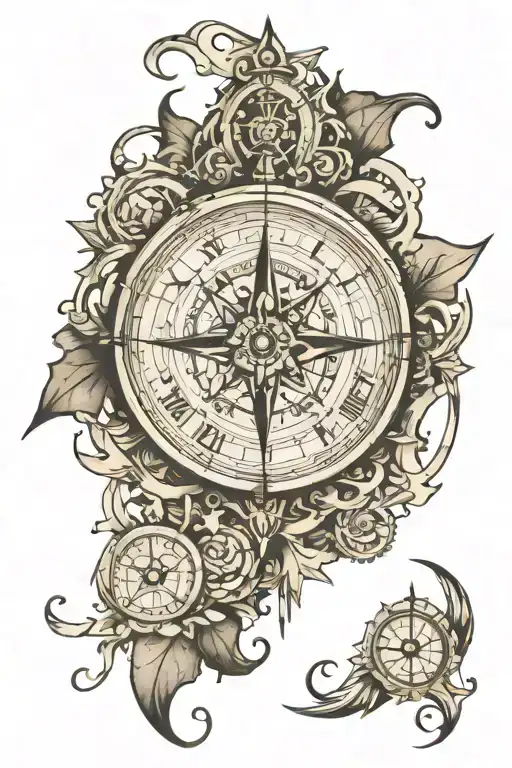 Compass And Clock Face