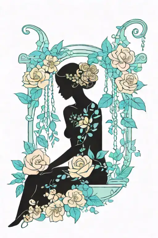 Libra Zodiac Sign As Person With Flowers