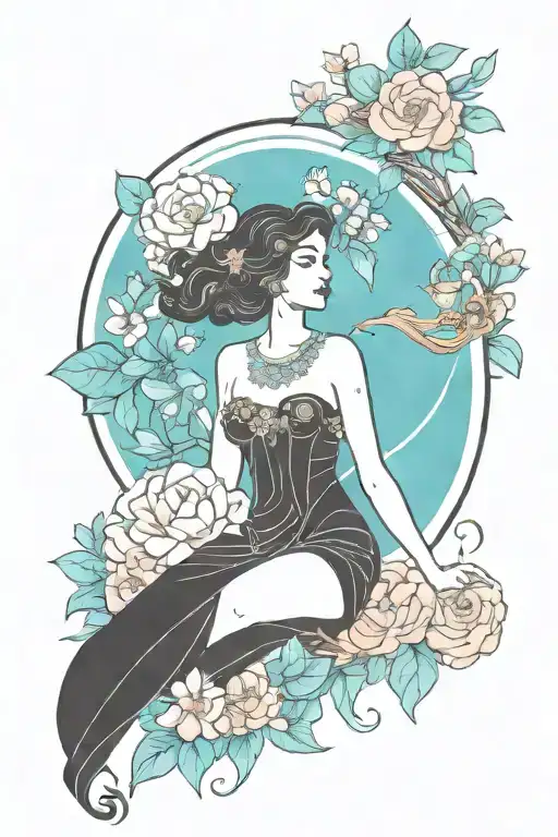 Gemini Zodiac Sign As Person With Flowers