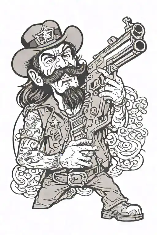 Lemmy From Motorhead With A Gun