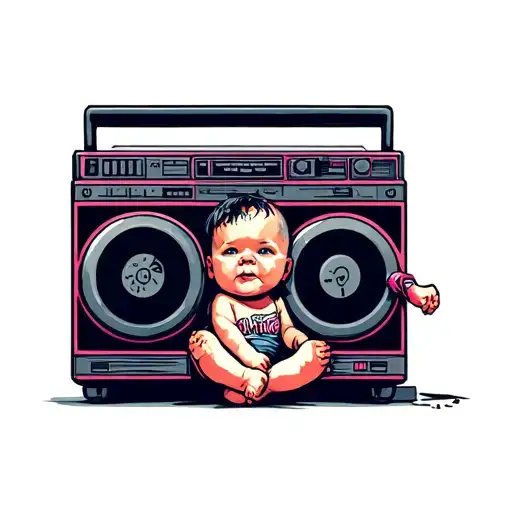 Baby With A Boombox Head