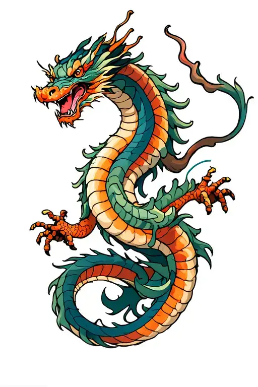 Japanese Dragon Wrapped Around Arm