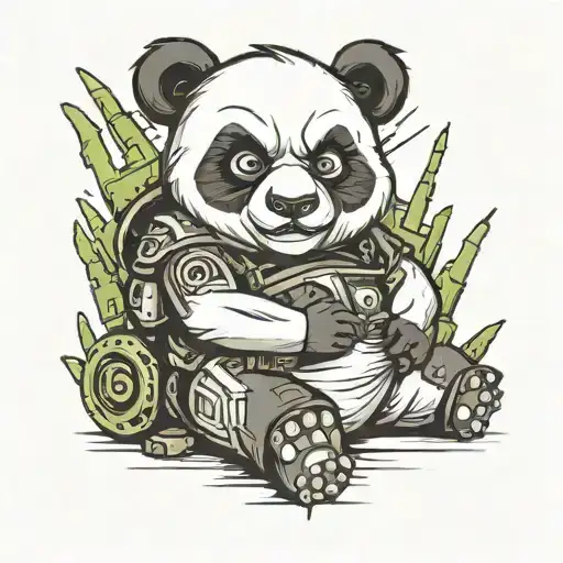 Angry Gaming Panda Sitting