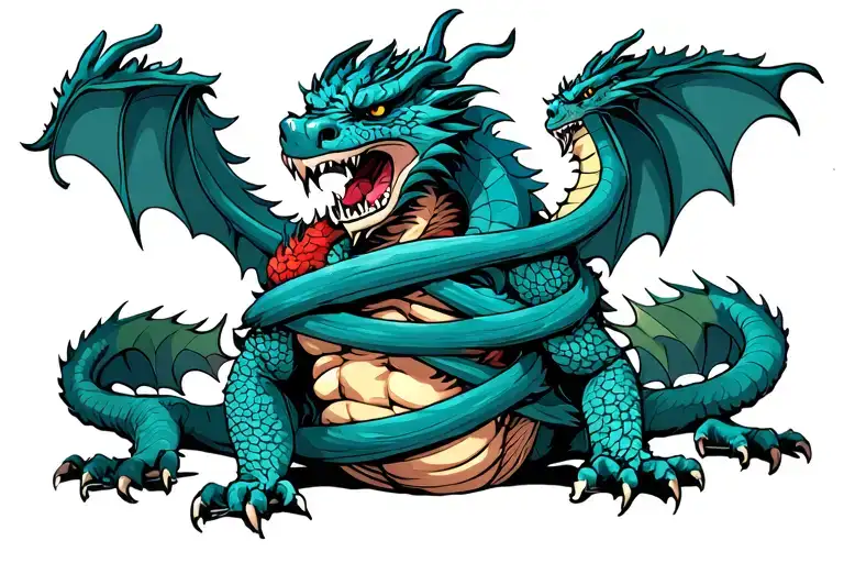 A Man Who Looks Like A Two-headed Dragon Wrapped Tightly