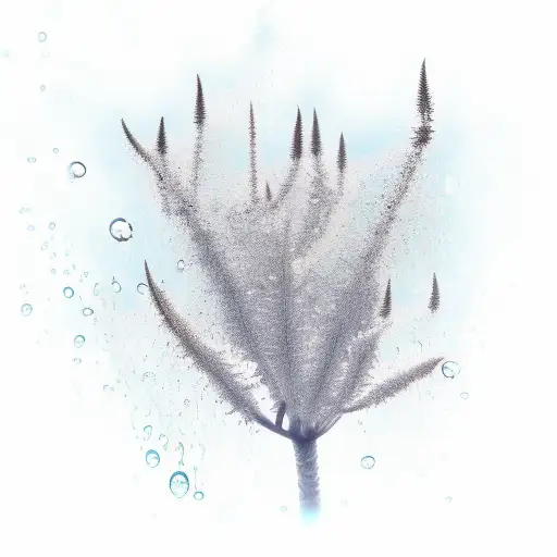 Tall Plant With Water Splash In Background Negative