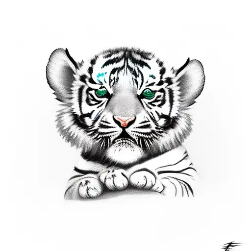 Cute Tiger Holding An Emerald