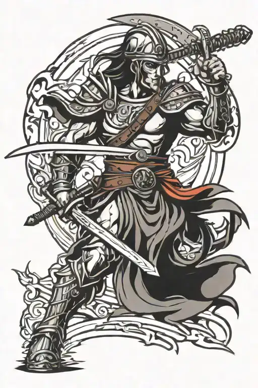 Warrior Wielding A Sword