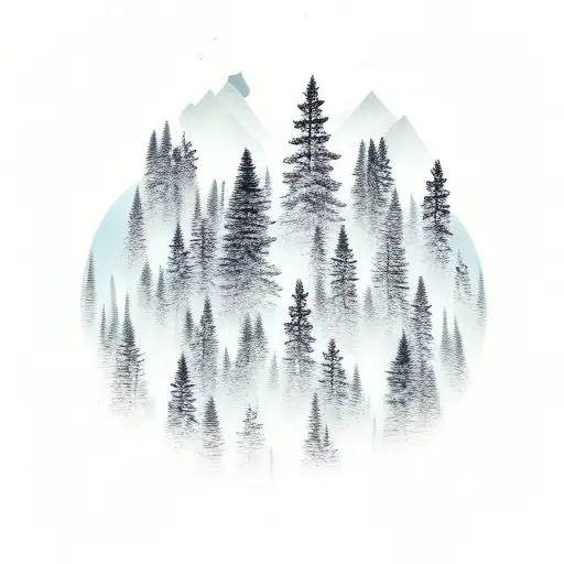 Forest With Mountains