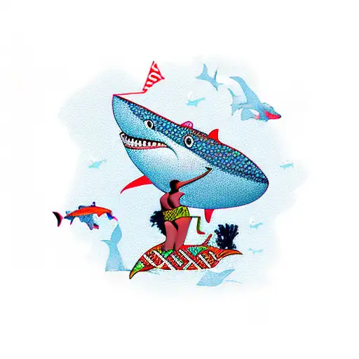 Africa Women On A Shark