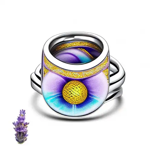 Lavender Ring With 2 In The Middle
