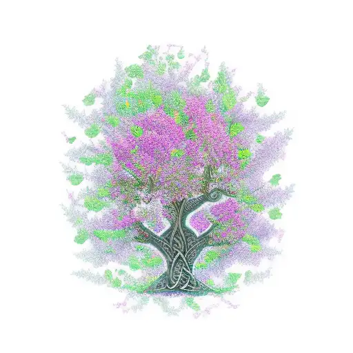Celtic Tree Made Of Flowers