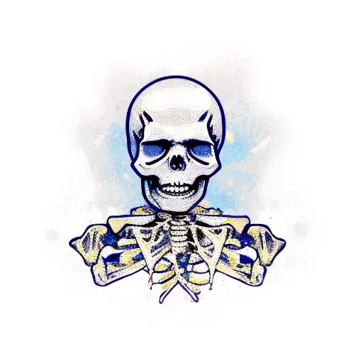 Skeleton Wearing A Jean Jacket