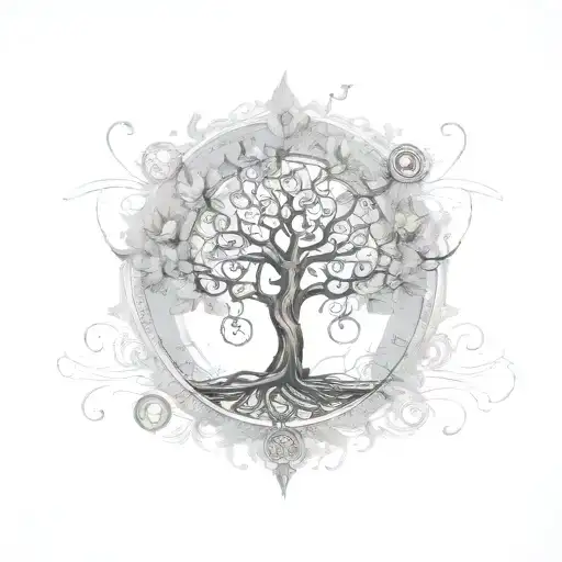 A Steam Punk-inspired Tree Of Life With Musical Notes Flowing Through The Branches