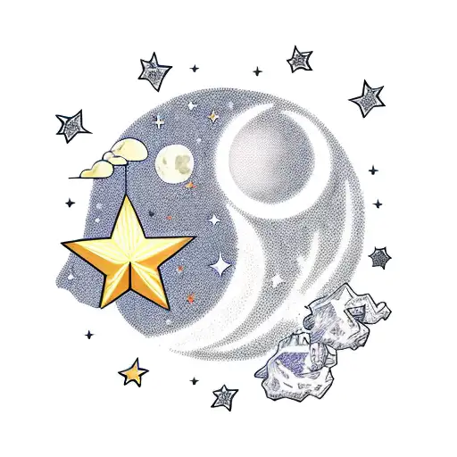 A Cresant Moon And A Star