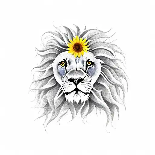 Half Lion Half Sunflower
