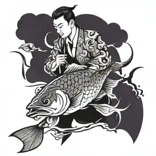 Asian Men And Big Fish