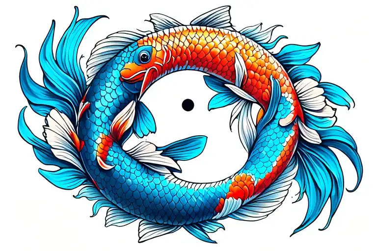 Two Koi Fish Yin Yang
