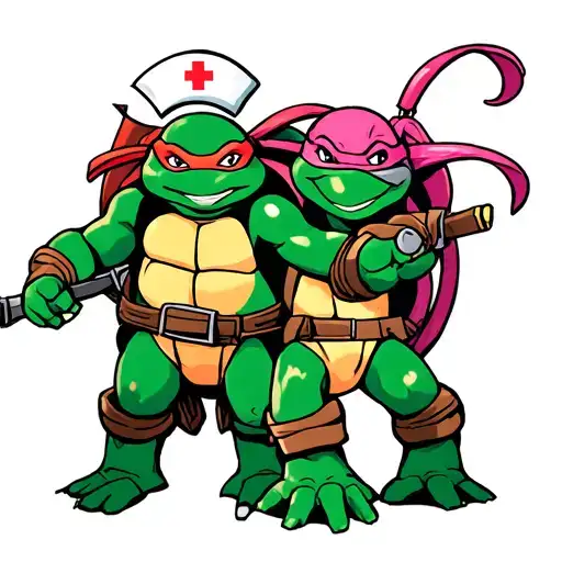 Ninja Turtle With Nurse Joy