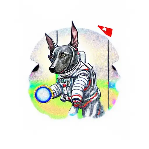 Fool Tarot Card Astronaut Dobermann
