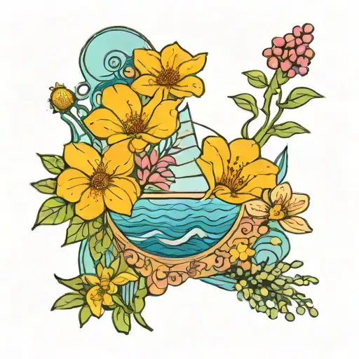 California Wildflowers And The Ocean