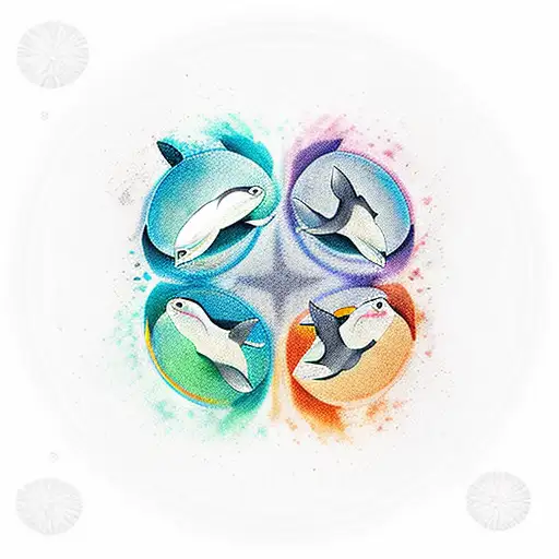 Three Dolphins In A Circle