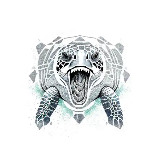 Sea Turtle Biting Grizzly Bear