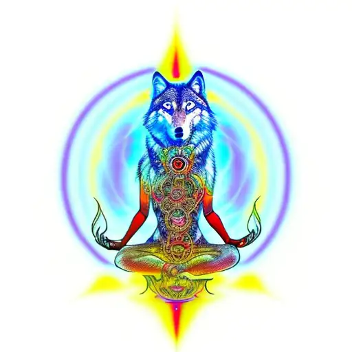 Dmt Wolf Meditating In Lost Time And Space