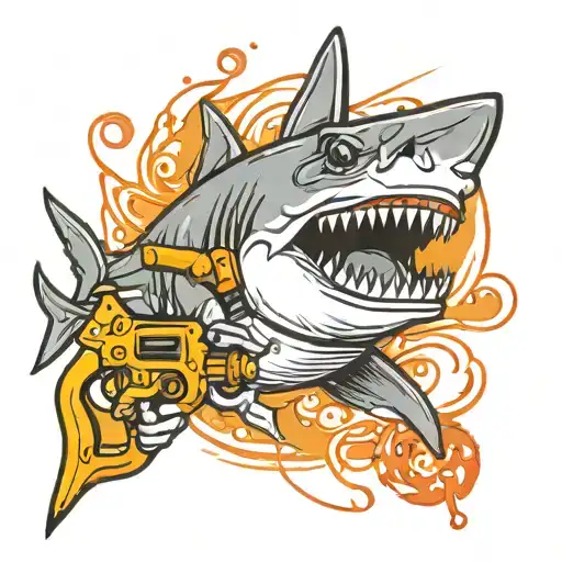 Shark Holding A Laser Gun